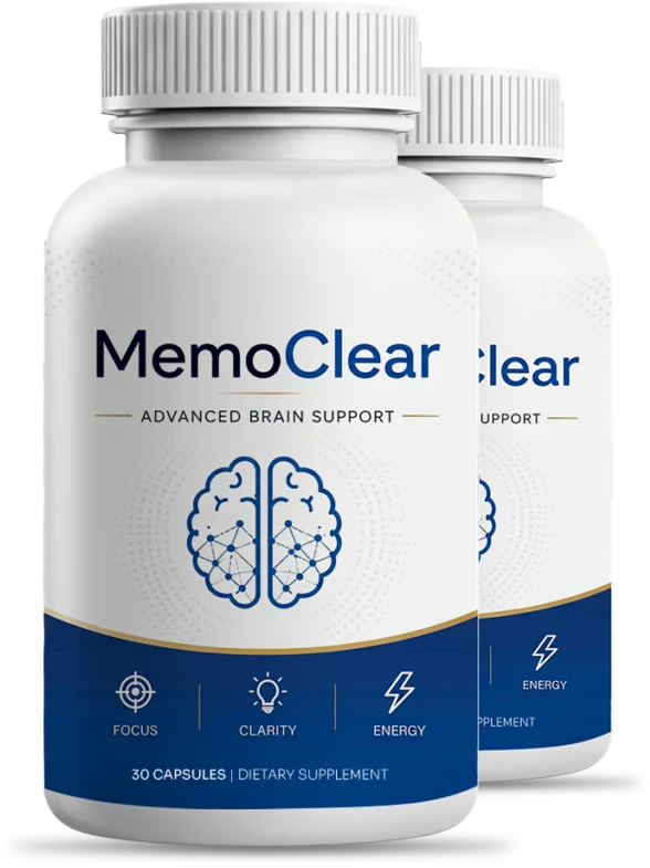 Memoclear advanced brain support capsule bottles